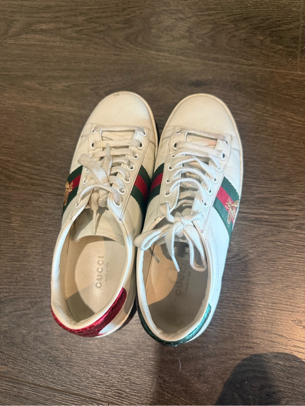 Gucci White Leather Ace Sneakers